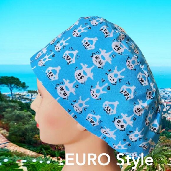 PREMIUM SPINE~Euro Scrub Cap, Unisex Nurse Cap, CNA,RN,MD,Tech,Vet,Gift - Picture 1 of 3